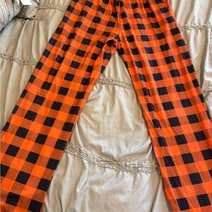 Orange and Black Plaid Pants